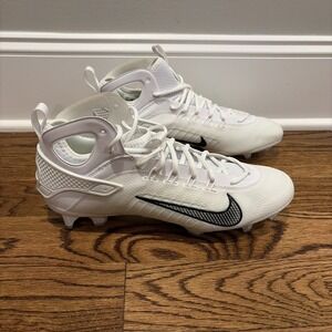 Nike Huarache 9 Elite LAX Lacrosse Mid White Cleats Men's Size 13 FD0088-101